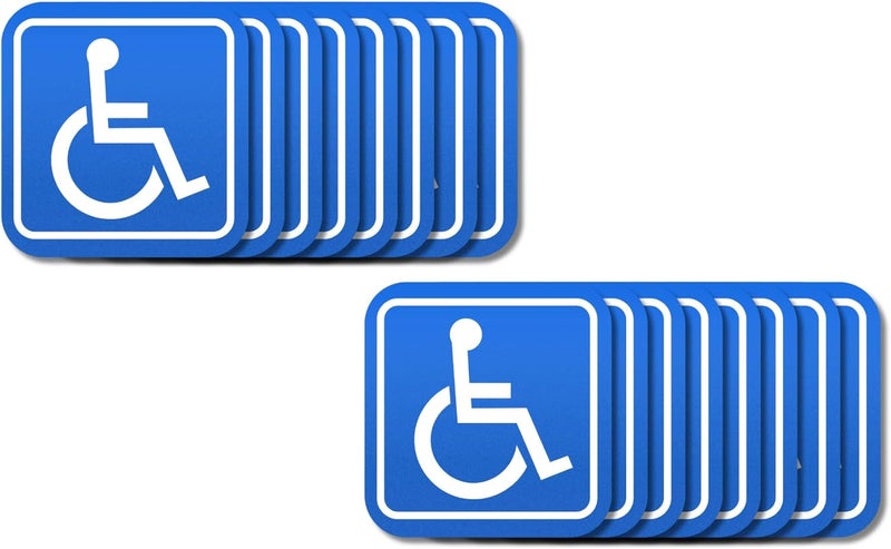 ARS Handicap Sticker Decals, 15 Pack 5 in x 5 in Disabled Wheelchair Accessible Labels Glossy Premium UV Protected Self Adhesive for Indoors & Outdoors - Image 1