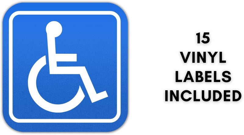 ARS Handicap Sticker Decals, 15 Pack 5 in x 5 in Disabled Wheelchair Accessible Labels Glossy Premium UV Protected Self Adhesive for Indoors & Outdoors - Image 2