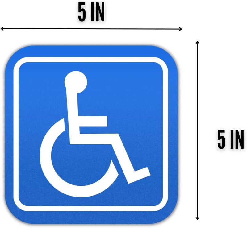 ARS Handicap Sticker Decals, 15 Pack 5 in x 5 in Disabled Wheelchair Accessible Labels Glossy Premium UV Protected Self Adhesive for Indoors & Outdoors - Image 3