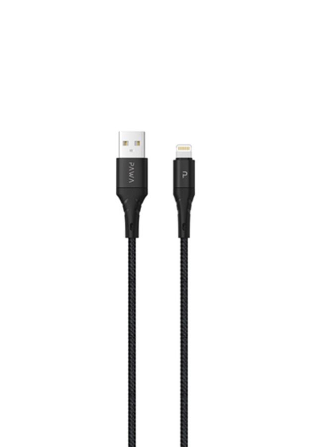 Pawa Lightning to USB-A Cable, Nylon Braided, Data Sync, Quick Charging, 1.2m Length - Image 1
