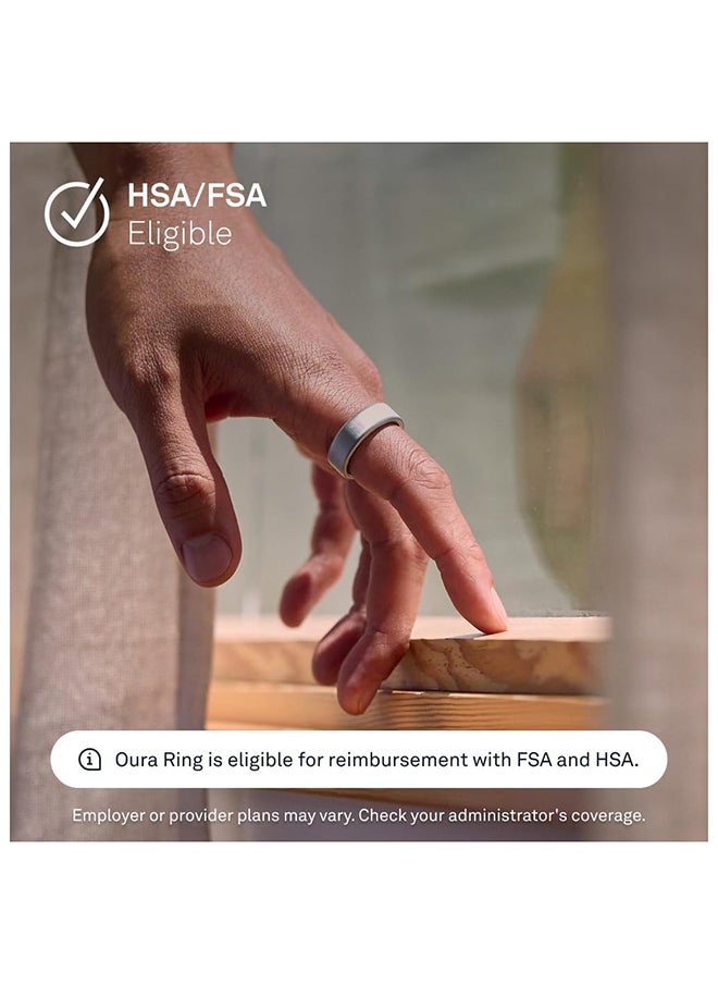 Oura Ring 4 - Silver - Size 8 - Smart Ring - Size First with Oura Ring 4 Sizing Kit - Sleep Tracking Wearable - Heart Rate - Fitness Tracker - Up to 8 Days of Battery Life