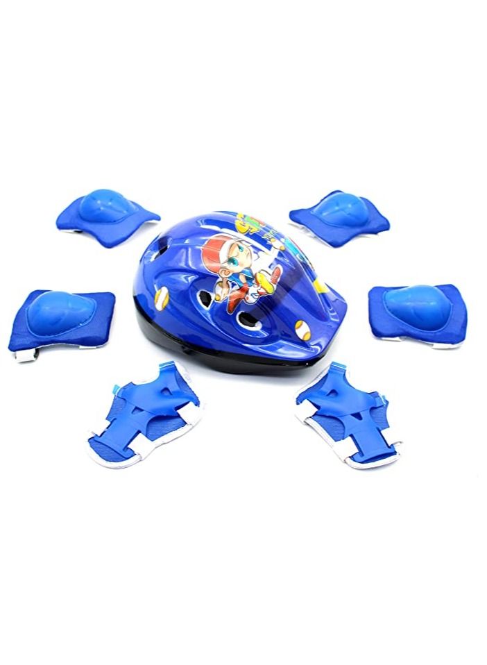 Skate Shoes for Boys and Girls Inline Skates Adjustable Size Roller Skates with Flashing Wheels for Children Including Protective Gear Blue Colour