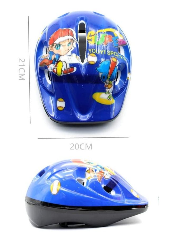Skate Shoes for Boys and Girls Inline Skates Adjustable Size Roller Skates with Flashing Wheels for Children Including Protective Gear Blue Colour