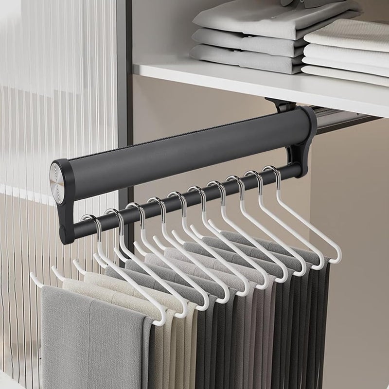 MAFAGE Extendable Clothes Rail for Wardrobe, Aluminium Alloy Robust Adjustable Clothes Rail Cupboard, Telescopic Clothes Rail Save Space (Grey, 492 mm) - Image 1