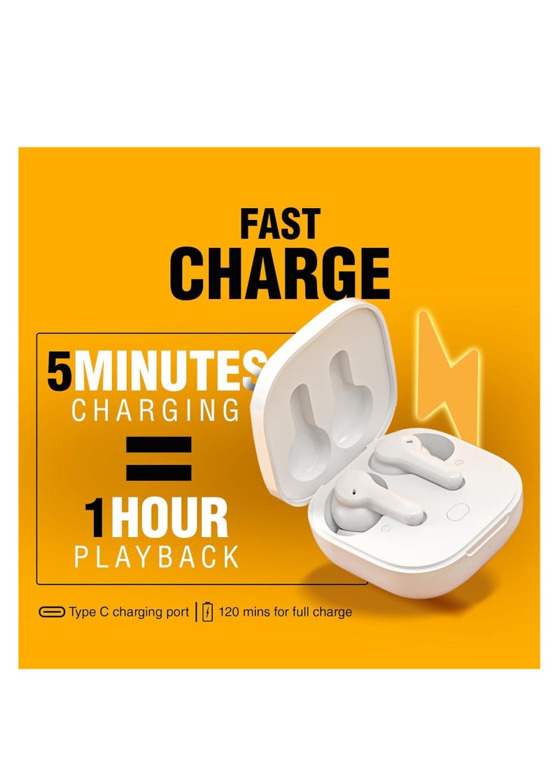 QCY T13 Wireless Earbuds – Hi-Fi Sound, ENC Noise Cancellation, 40H Playtime, Bluetooth 5.1, IPX5 Waterproof, Fast Charging, Touch Control White - Image 4