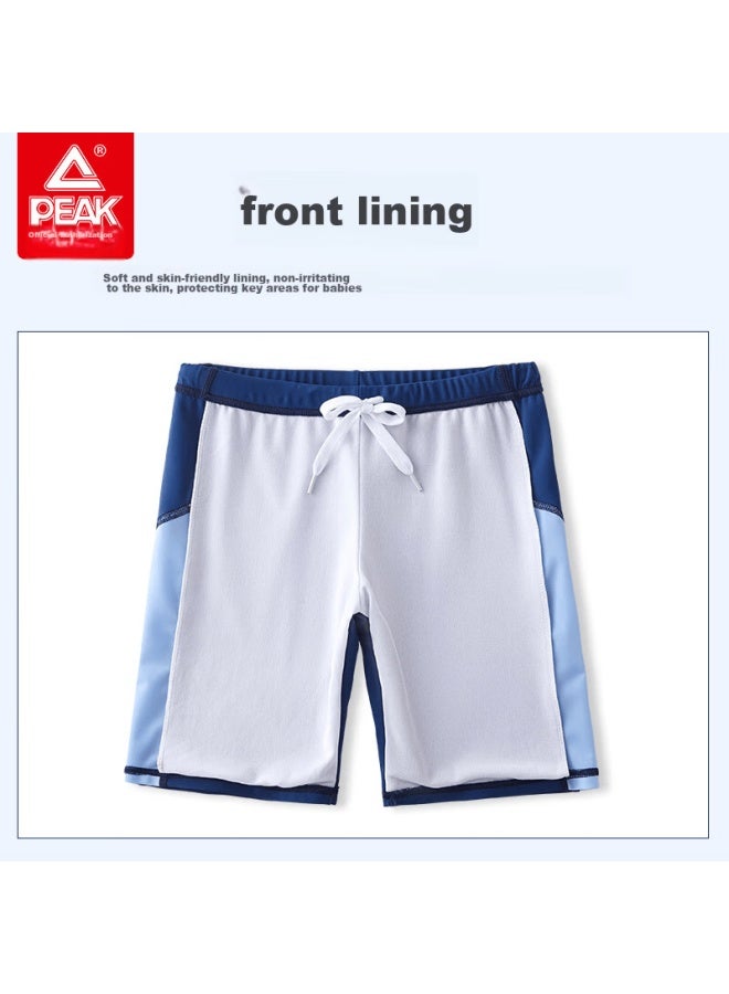 Peak Children's Swimwear, Boys' Professional Short-sleeve Two-piece Training Swimsuit, Swim Trunks, Chlorine-resistant, Hot Spring, Goggles, Hat, Bag Set, Size 130 - Image 4