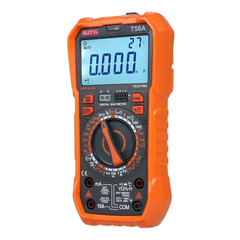 T58A Digital Multimeter 9999 Counts LCD Display AC DC Voltage Current Capacitance Tester NCV Detection - Image 3