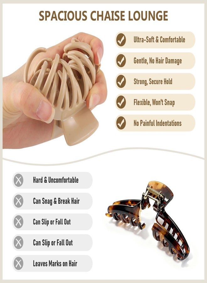 CHLINS 4 Pack Silicone Flexible Hair Claw Clips - Nonslip Large Bendable Soft Claw Clip for Women, Silicone Hair Clips Hair Accessories - Image 3