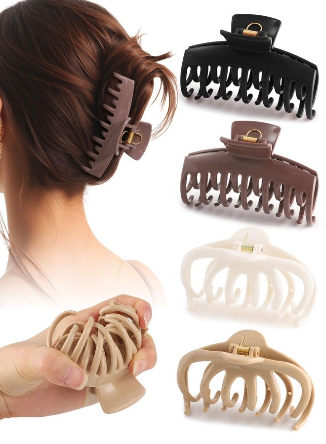 CHLINS 4 Pack Silicone Flexible Hair Claw Clips - Nonslip Large Bendable Soft Claw Clip for Women, Silicone Hair Clips Hair Accessories - Image 1