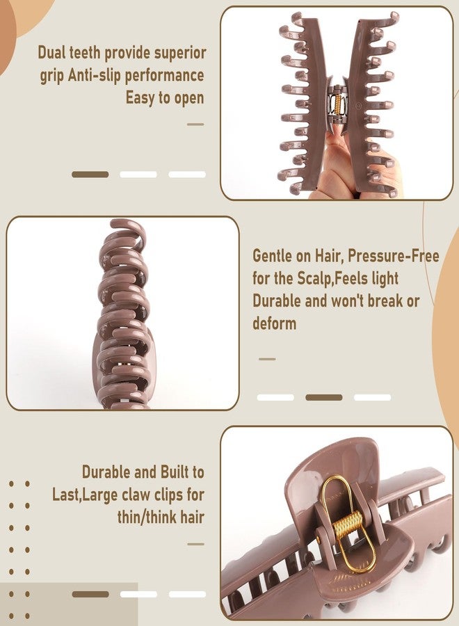 CHLINS 4 Pack Silicone Flexible Hair Claw Clips - Nonslip Large Bendable Soft Claw Clip for Women, Silicone Hair Clips Hair Accessories - Image 2