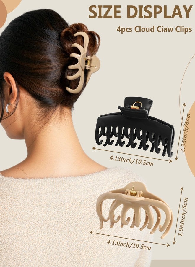 CHLINS 4 Pack Silicone Flexible Hair Claw Clips - Nonslip Large Bendable Soft Claw Clip for Women, Silicone Hair Clips Hair Accessories - Image 4