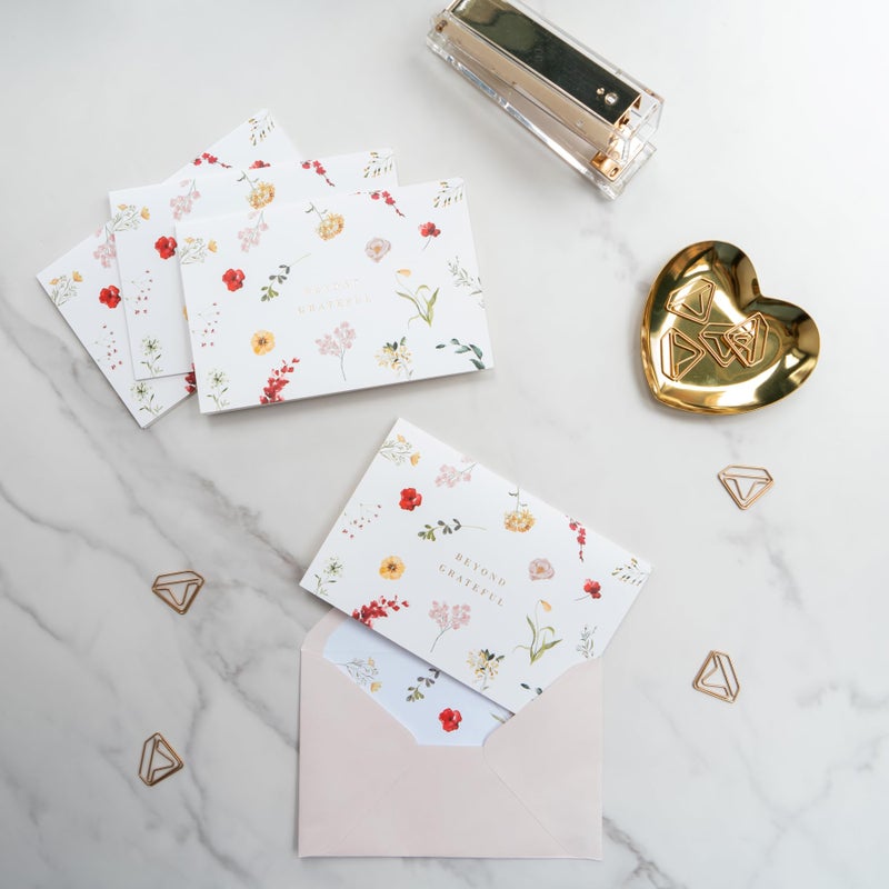 Gooji 4x6 Prairie Beyond Grateful Floral Thank You Cards with Envelopes Baby Shower Thank You Cards Girl (Bulk 20-Pack) Watercolor, Bridal Shower, Weddings, Small Business - Image 3