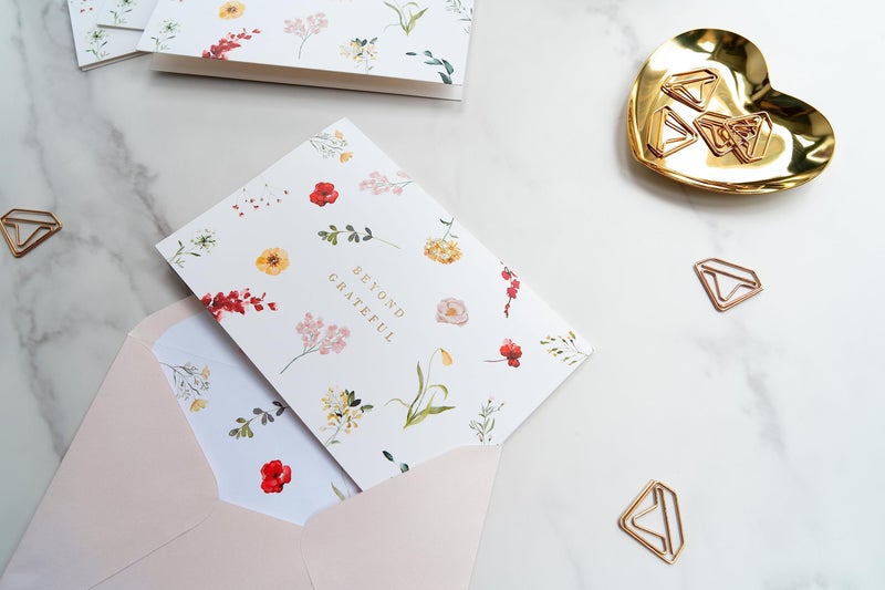 Gooji 4x6 Prairie Beyond Grateful Floral Thank You Cards with Envelopes Baby Shower Thank You Cards Girl (Bulk 20-Pack) Watercolor, Bridal Shower, Weddings, Small Business - Image 5