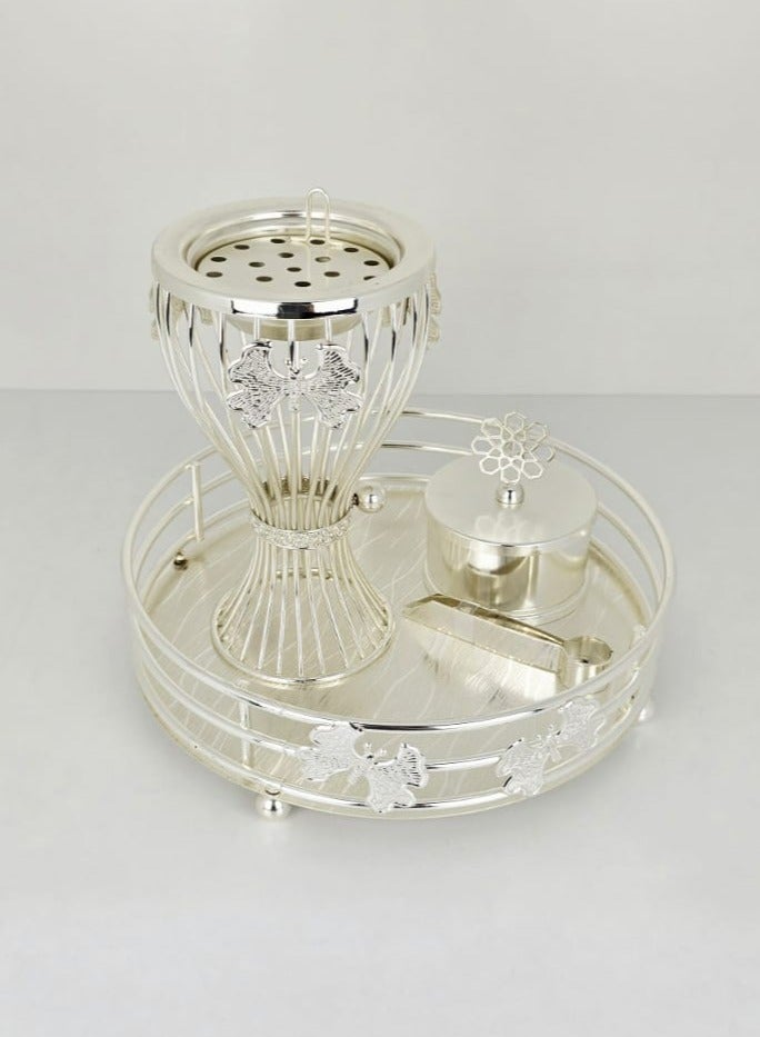 Radin Premium Incense Bakhoor Burner Set with Tray, Safety Tong & Storage Bowl – Elegant Oud & Home Fragrance Gift Set - Image 2