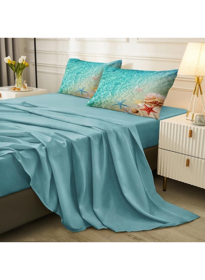 Generic Merryword Ocean Beach Comforter Set Full Size 8 Pieces Bed in a Bag Coastal Style Bedding  - Image 3