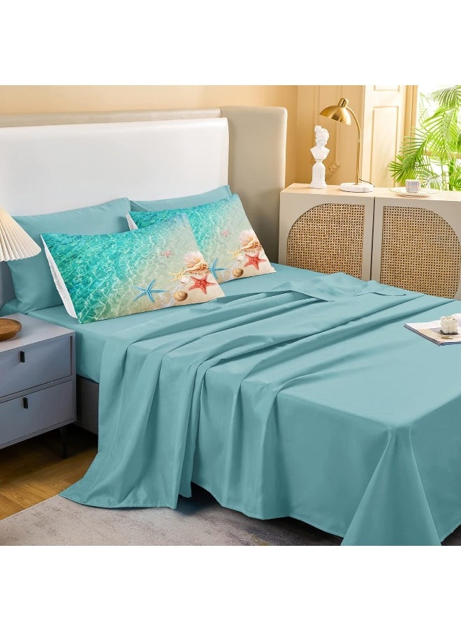 Generic Merryword Ocean Beach Comforter Set Full Size 8 Pieces Bed in a Bag Coastal Style Bedding  - Image 5