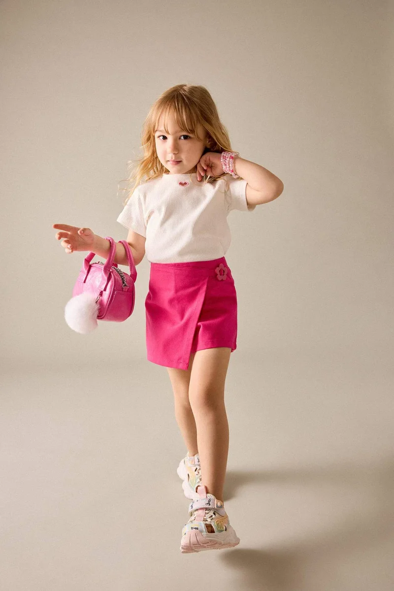 Defacto Baby Girl Printed Crew Neck Short Sleeve T-Shirt