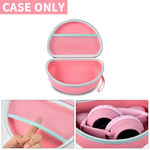 PAIYULE Headphone Case for Riwbox CT-7 Pink/for Jack CT-7S Cat Green 3.5mm/ for iClever IC-HS01/for Picun/for FosPower Bluetooth Wireless Over-Ear Headphones Headset for Kids-Box Only,Pink - Image 2
