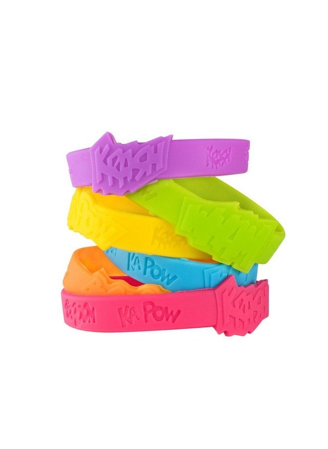 Super Z Outlet 24 Assorted Superhero Comic Quotes & Sayings Colorful Rubber Jelly Bracelets For Children Birthdays Party Favors Kid Goody Bags By Super Z Outlet  - Image 1