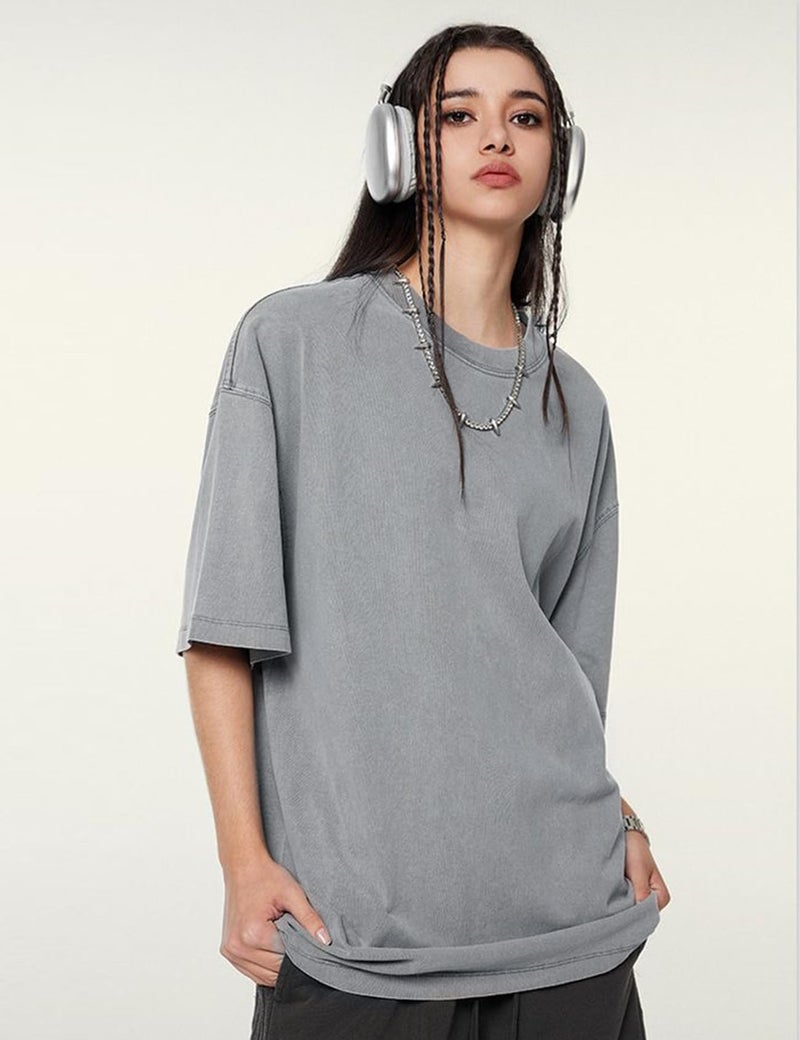Yimoon 3 Pack Oversized Tshirts for Women Washed Vintage Baggy Boyfriend Tees Short Sleeve Unisex Cotton Tops(Blackgreyblue-L) - Image 4