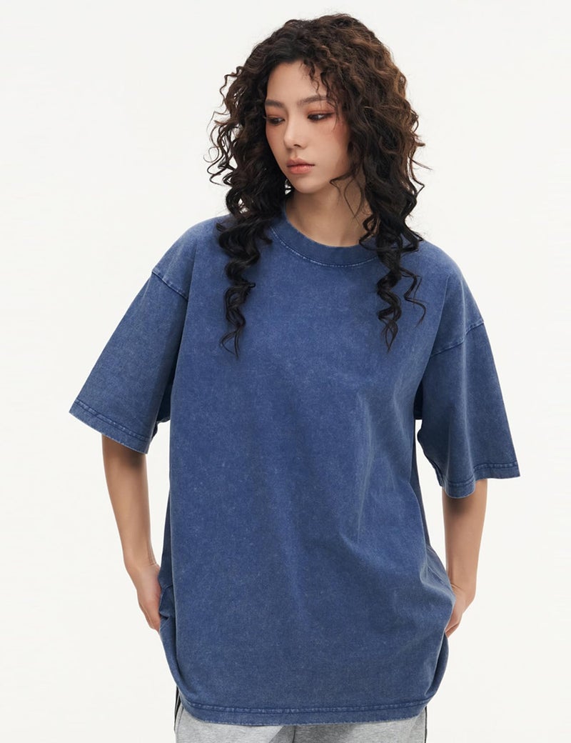 Yimoon 3 Pack Oversized Tshirts for Women Washed Vintage Baggy Boyfriend Tees Short Sleeve Unisex Cotton Tops(Blackgreyblue-L) - Image 3
