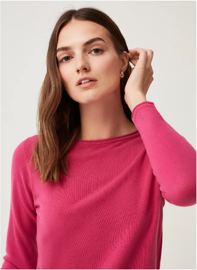 Ovs Ovs Womens Long-Sleeved Top With Small Splits