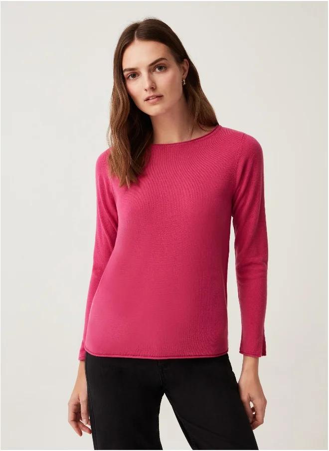 Ovs Ovs Womens Long-Sleeved Top With Small Splits