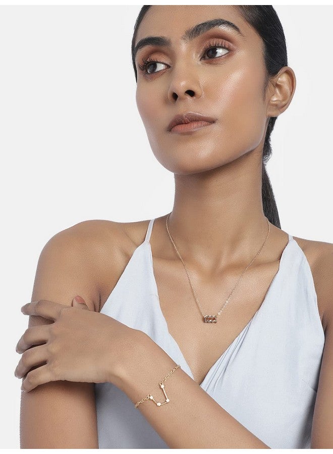 بيورا مجموعة قلادة وسوار من علامة برج الدلو للنساء من بيورا، مجموعة مجوهرات الأبراج الفلكية - Image 2