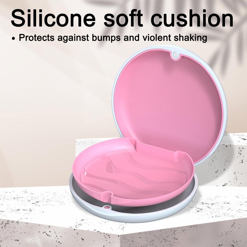 ARGOMAX Aligner Case, Retainer Case Compatible with Invisalign, Braces Box, 1 Piece Orthodontic Box (White + Rose Red Silicone). - Image 3