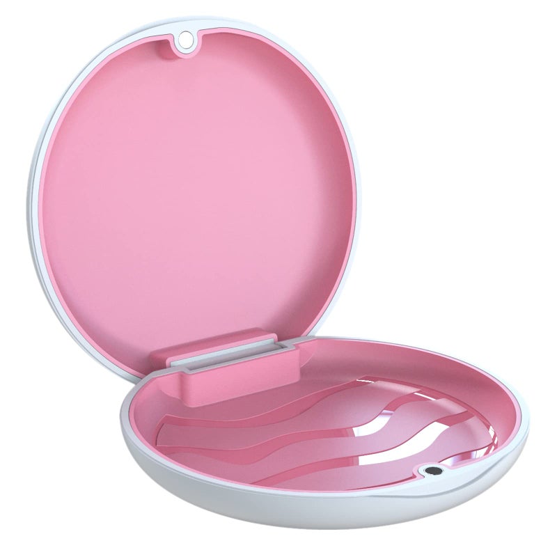 ARGOMAX Aligner Case, Retainer Case Compatible with Invisalign, Braces Box, 1 Piece Orthodontic Box (White + Rose Red Silicone). - Image 1