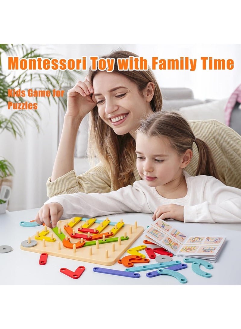 عربست مجموعة ألعاب مونتيسوري لأطفال 2 و3 و4 سنوات، 35 قطعة أحجية الحروف الأبجدية ومكعبات الأرقام، ألعاب المهارات الحركية الدقيقة لأطفال 2-5 سنوات، لعبة الحروف الخشبية ذات الأربطة للأطفال الصغار STEM، هدايا الأطفال (خشبية) - Image 3