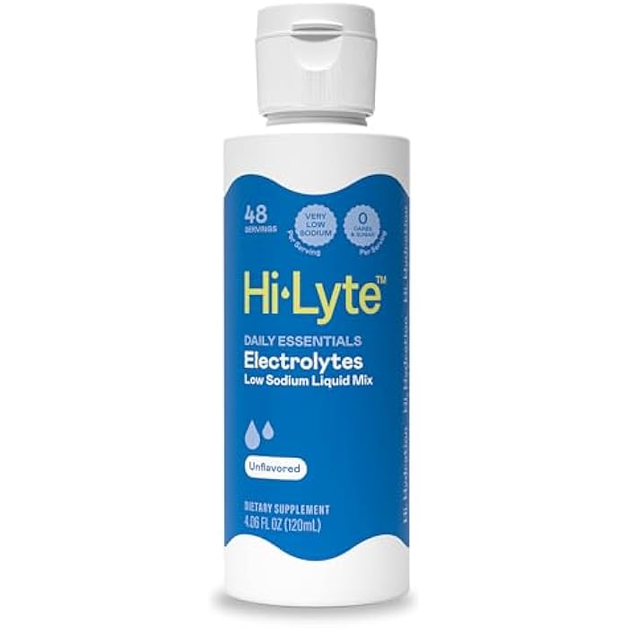 Hi-Lyte Low Sodium Electrolyte Supplement for Immune Support, Fasting and Rapid Hydration | 48 Servings | Magnesium, Potassium, Zinc | Unflavored Mineral Taste Drops - Image 1