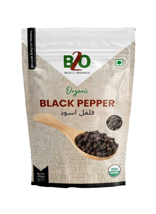 Back 2 Organics Black Pepper Whole 200g  - Image 1