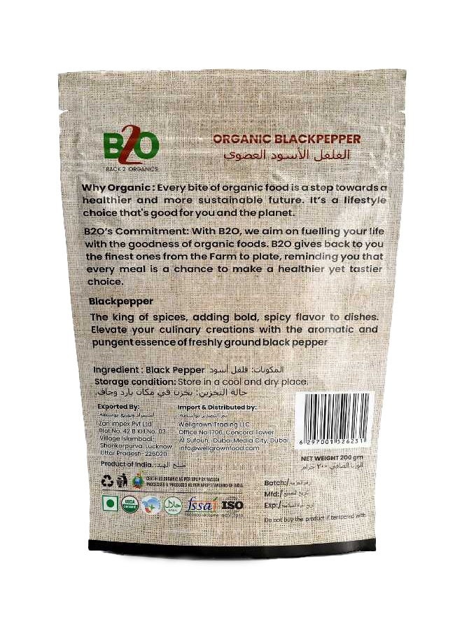 Back 2 Organics Black Pepper Whole 200g  - Image 2