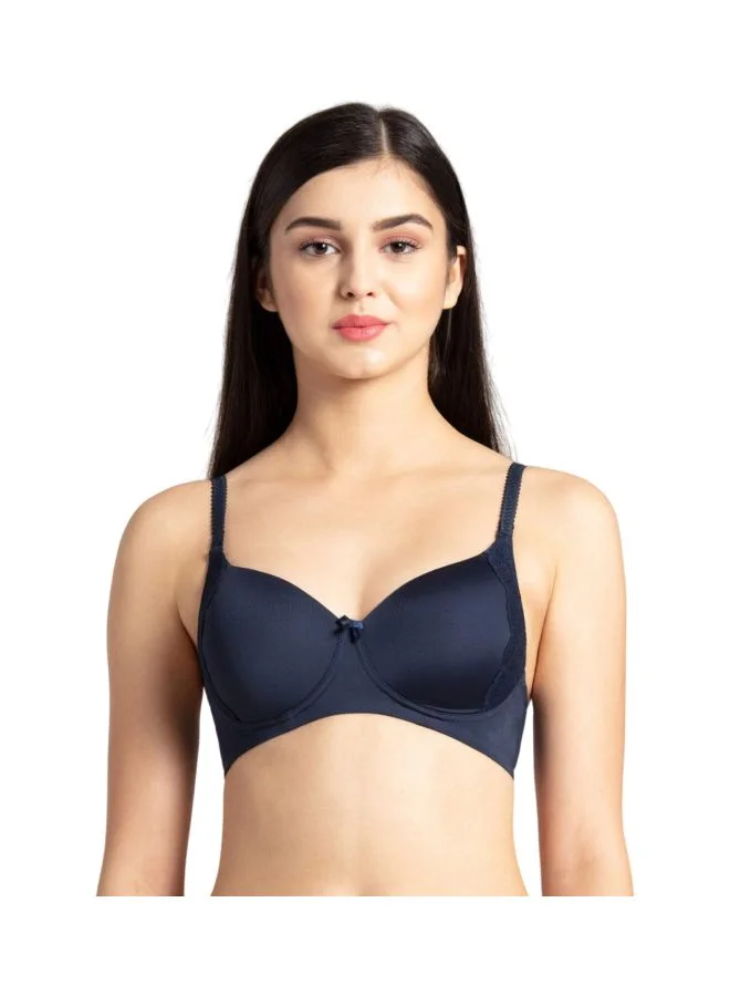 جوكي Jockey 1816 Women Wire free Padded Soft Touch Microfiber Nylon Elastane Stretch Full Coverage Lace Styling Multiway T Shirt Bra