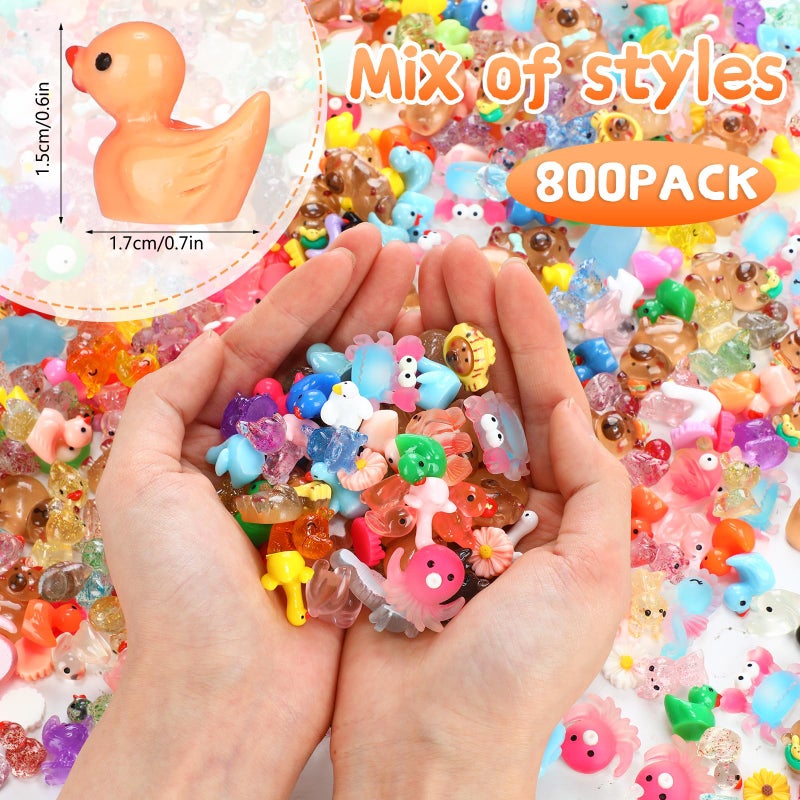 Barydat 800 Pcs Mini Resin Animals Figures Bulk Miniature Garden Accessories for Pranks Hide Party Gift Duck Tiny Resin for Crafts Micro Landscape Plant Pots (Novel) - Image 2
