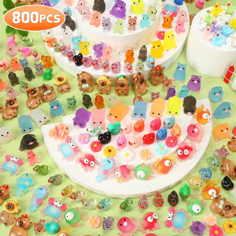 Barydat 800 Pcs Mini Resin Animals Figures Bulk Miniature Garden Accessories for Pranks Hide Party Gift Duck Tiny Resin for Crafts Micro Landscape Plant Pots (Novel) - Image 3