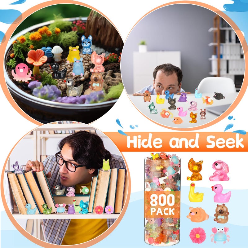Barydat 800 Pcs Mini Resin Animals Figures Bulk Miniature Garden Accessories for Pranks Hide Party Gift Duck Tiny Resin for Crafts Micro Landscape Plant Pots (Novel) - Image 4