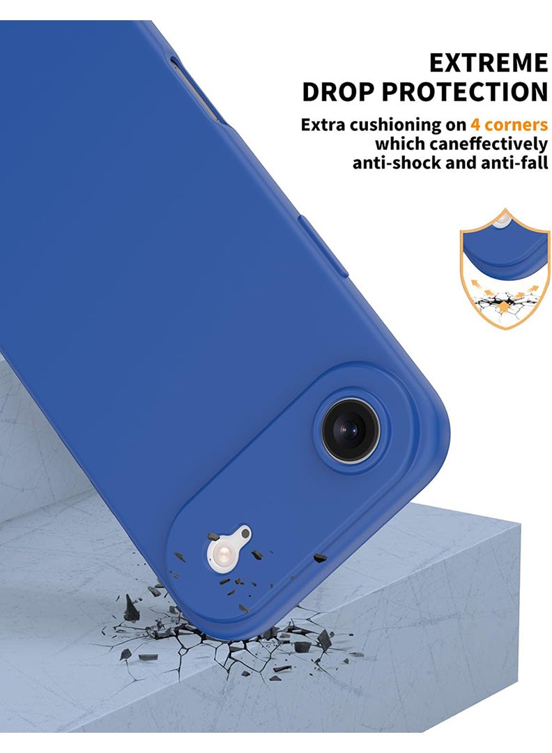 Theodor Protective Slim Fit Case Liquid Silicone Cover with Full Body Protection Anti-Scratch Shockproof Case For Apple iPhone 17 Air (Blue) DXB - Black - Image 4