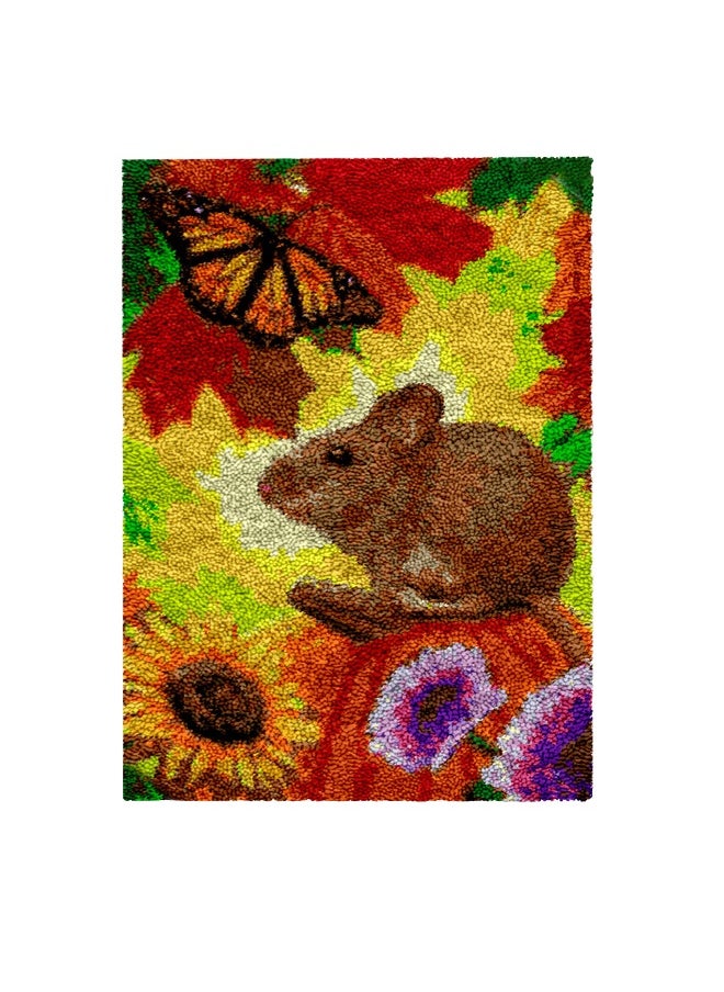 Loquat DIY Latch Hook Kits Rug Embroidery Carpet Set Needlework with Crochet Needlework Crafts Shaggy Latch Kits for Adults/Kids  - Image 1