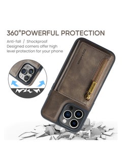 CaseMe Wallet Case for iPhone 15 Pro MAX DGMING Premium Leather Phone Case Back Cover Magnetic Detachable with Trifold Wallet Card Holder Pocket - Coffee - pzsku/Z7108ABF6D64615BE61D0Z/45/_/1727636417/daa21e97-4be7-4e3d-8cc6-ebc8154764a1