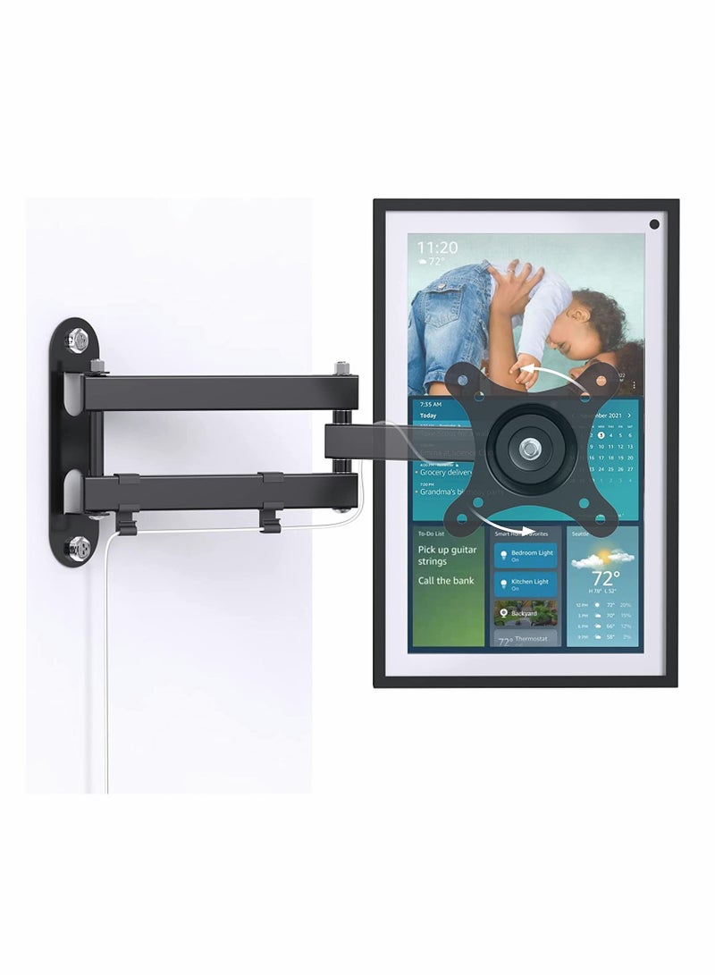 Excefore Echo Show 15 Holder 360° Adjustable Aluminium Alloy Wall Folding Telescopic Support Simply Your Echo Show 15 Front or Back to Improve Viewing Angle Black A365 - Image 1