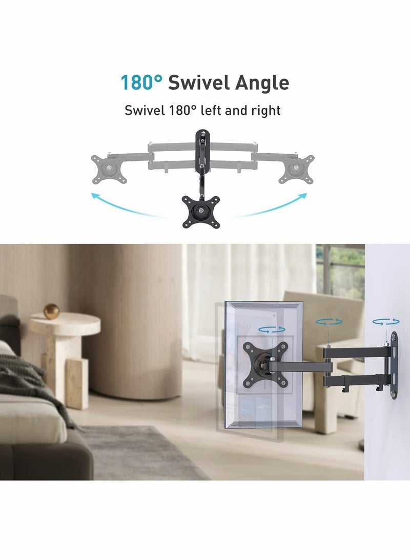 Excefore Echo Show 15 Holder 360° Adjustable Aluminium Alloy Wall Folding Telescopic Support Simply Your Echo Show 15 Front or Back to Improve Viewing Angle Black A365 - Image 5