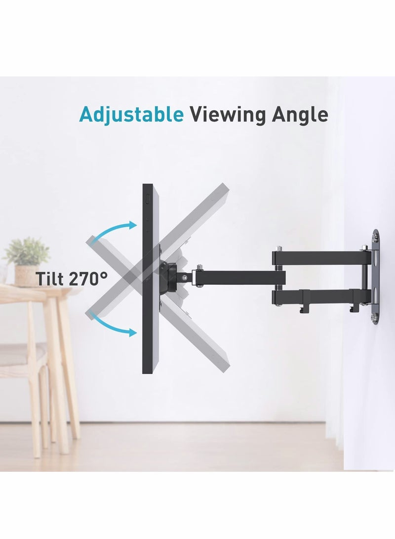 Excefore Echo Show 15 Holder 360° Adjustable Aluminium Alloy Wall Folding Telescopic Support Simply Your Echo Show 15 Front or Back to Improve Viewing Angle Black A365 - Image 3