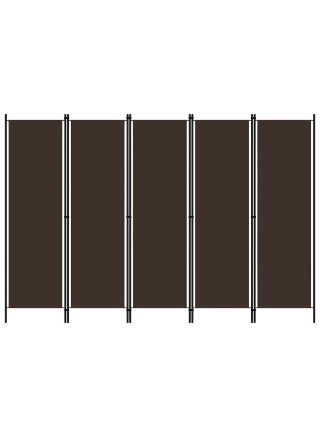 vidaxl 5-Panel Room Divider Brown 250x180 cm 320724 - Image 1