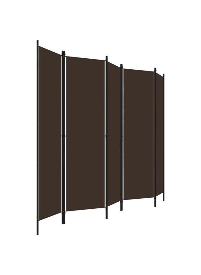 vidaxl 5-Panel Room Divider Brown 250x180 cm 320724 - Image 3