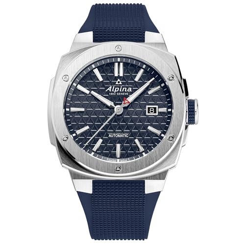 Alpina Men's Automatic Alpiner Watch, Blue Rubber Strap, Blue Dial, Date Style: AL-525N4AE6 - Image 3