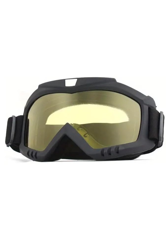 Generic Adjustable UV protection glass goggles, anti-dust goggles for motorcycle driving and outdoors, tactical sun glasses for protection (large size-yellow) - from Rana store  - Image 1