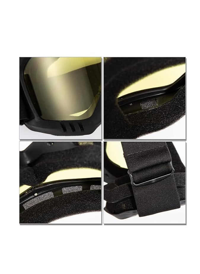 Generic Adjustable UV protection glass goggles, anti-dust goggles for motorcycle driving and outdoors, tactical sun glasses for protection (large size-yellow) - from Rana store  - Image 4