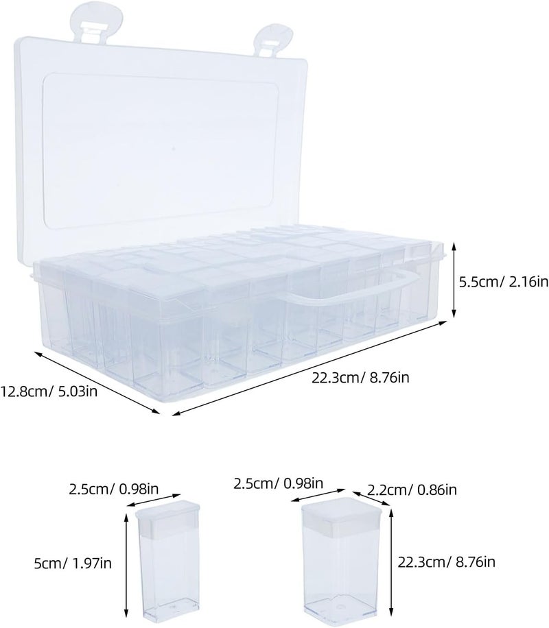CIMAXIC 1 Set Diamond Art Bead Storage: Handheld Bead Storage Container - 48 Compartments Nail Rhinestone Organizer Case for Manicure Tools, Hardware - Image 2